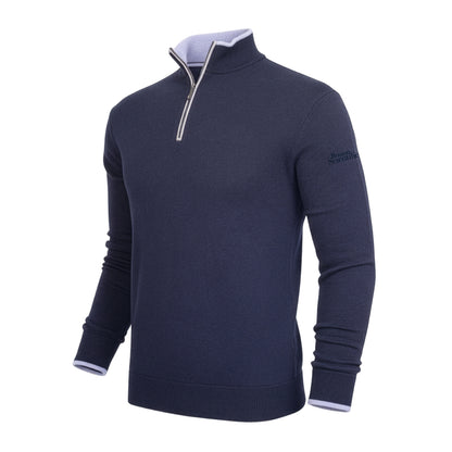 Greyson Men's Maltese Blue Sebonack 1/4 Zip Sweater